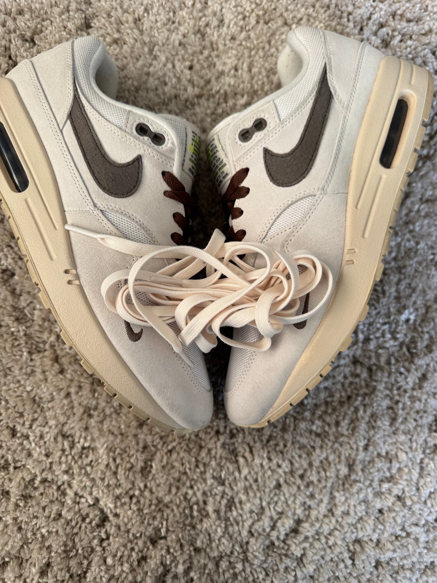 (2e KANS): Nike Air Max 1 Sail Ironstone - 42.5