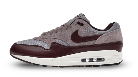 Nike Air Max 1 Essential PRM Cement Grey Burgundy Crush
