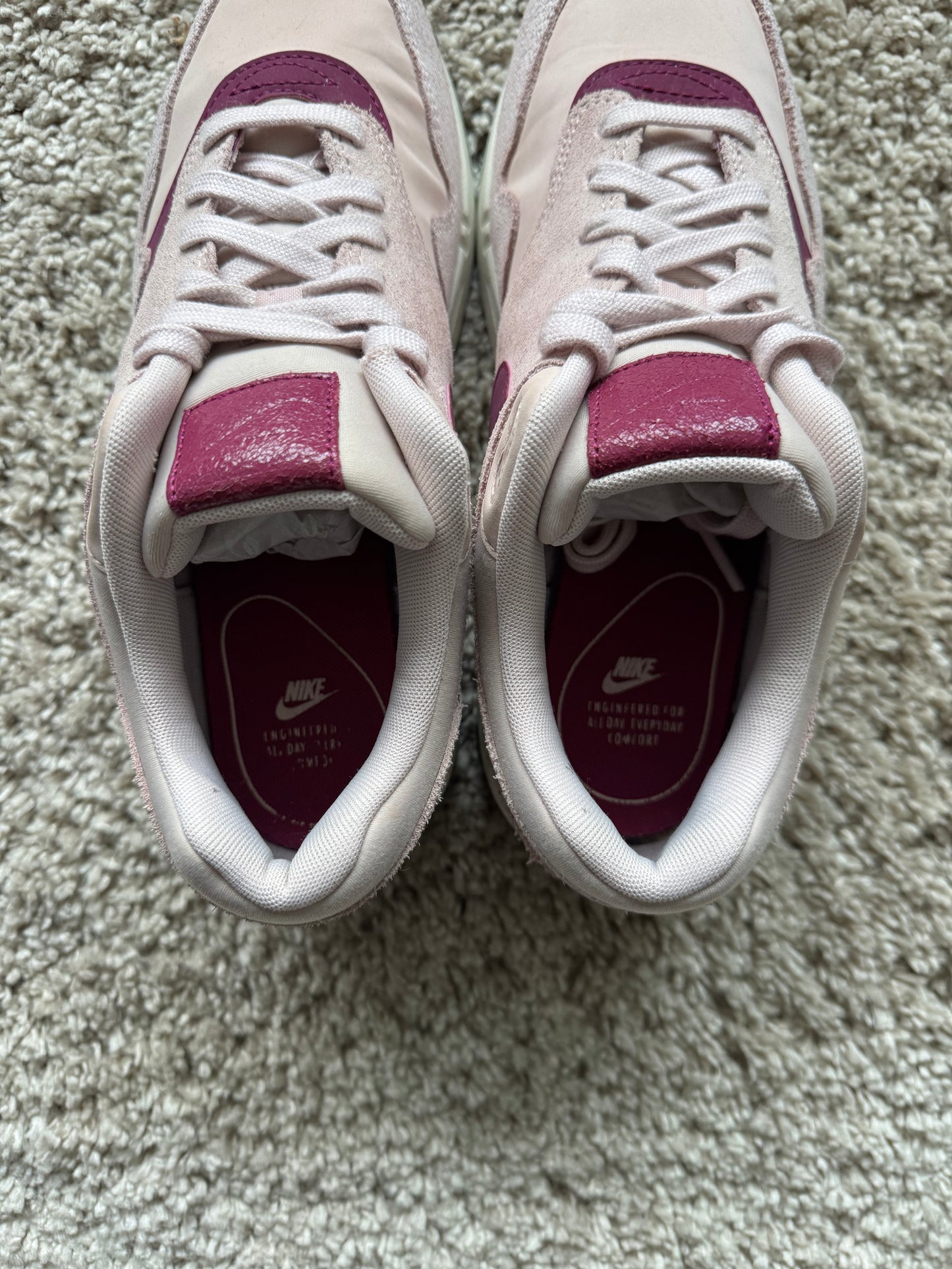 (2e KANS): Nike Air Max 1 Barely Rose True Berry  - 39