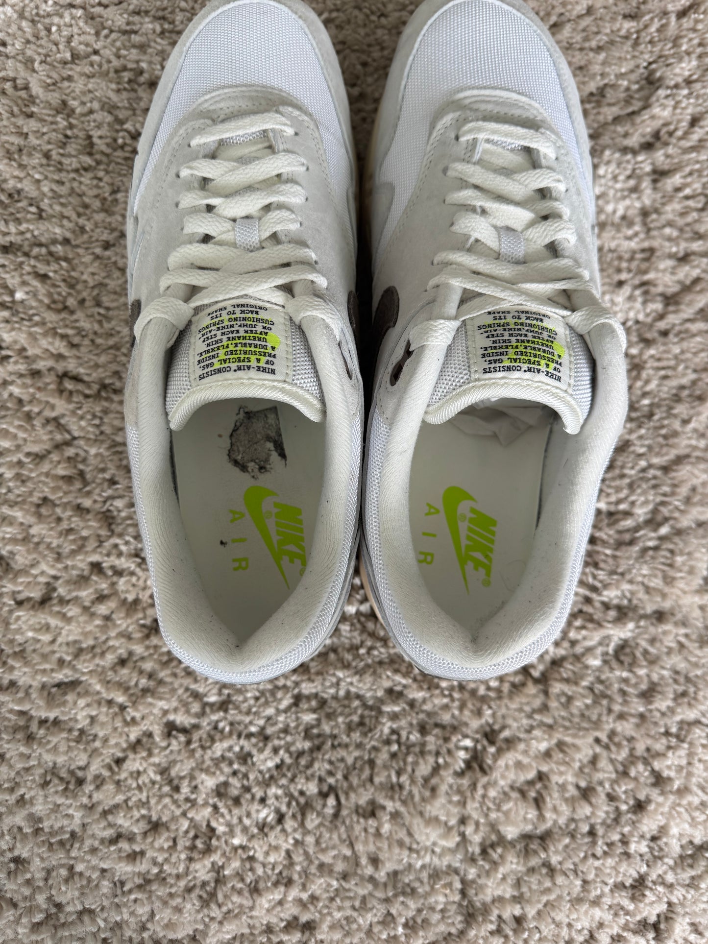 (2e KANS): Nike Air Max 1 Sail Ironstone - 45