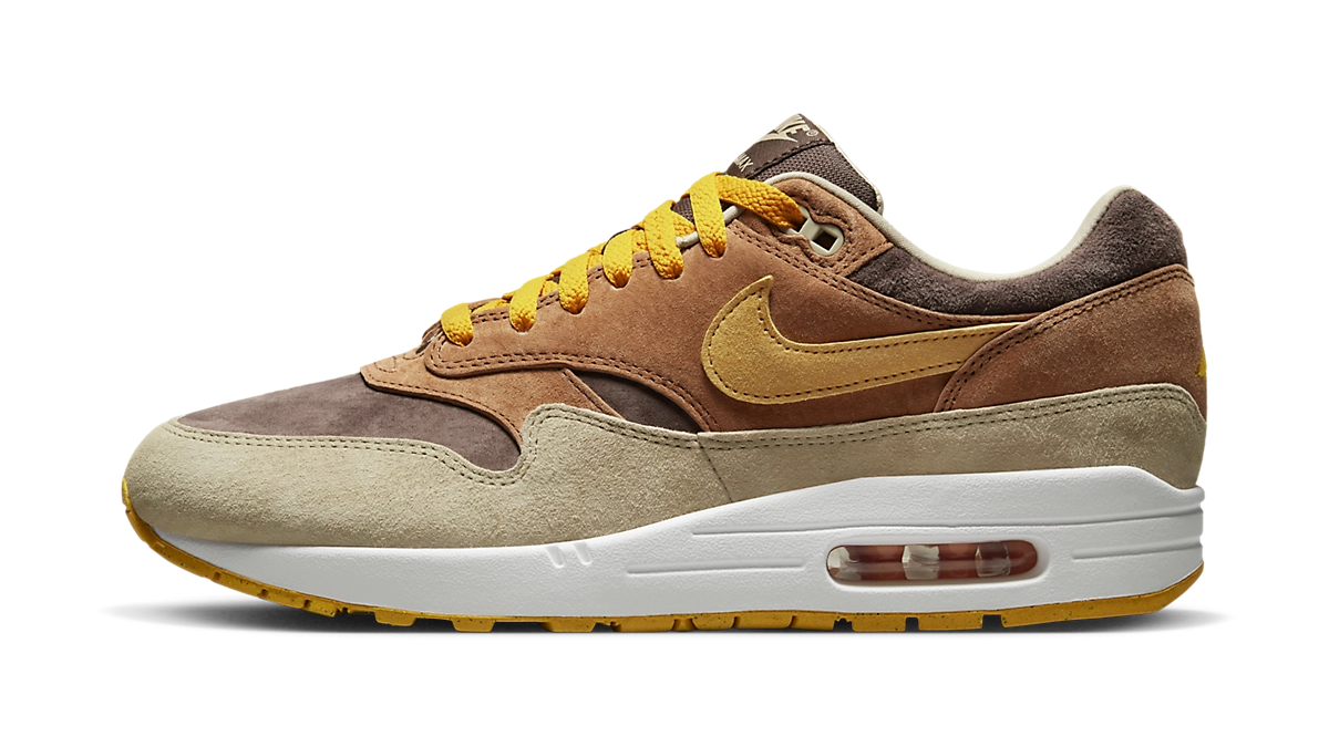 (2e KANS): Nike Air Max 1 PRM Duck Pecan Yellow Ochre - 44.5